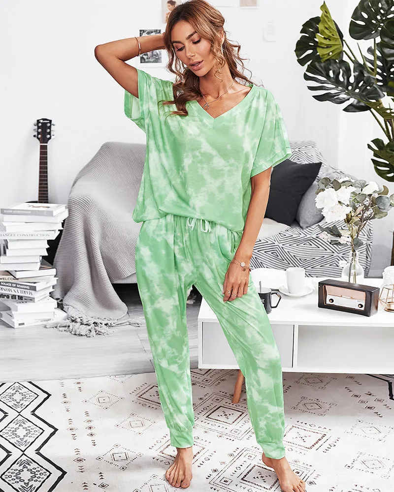 Jumara Loungewear Set - Green Tie Dye