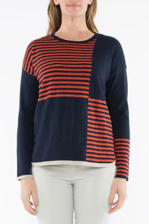 Jump navy and spice combo knit