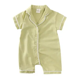 Kids Tales Traditional Pyjama Romper Shortall Style - Yellow Ochre