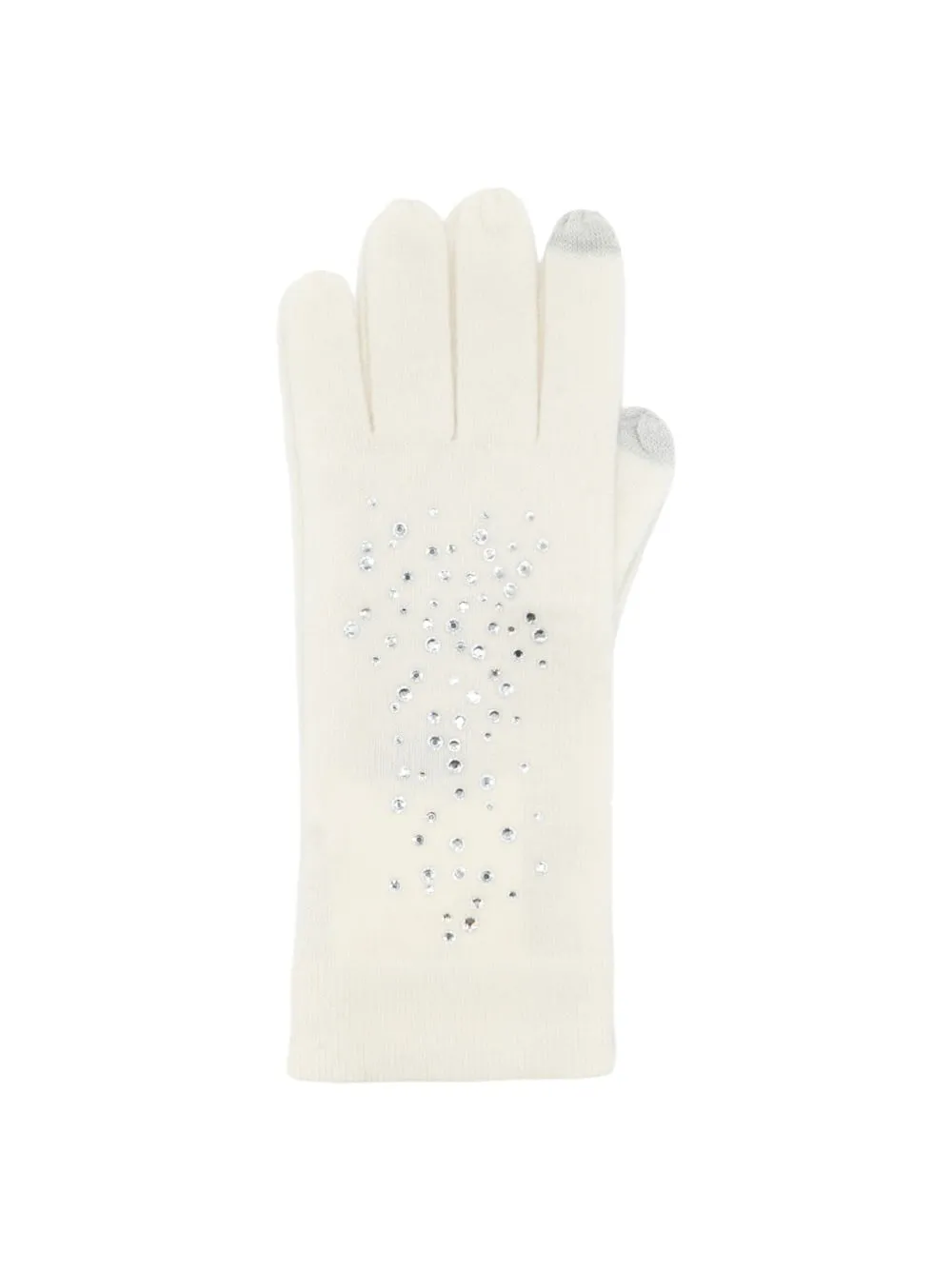 Kinross Cashmere Crystal Gloves in Pearl