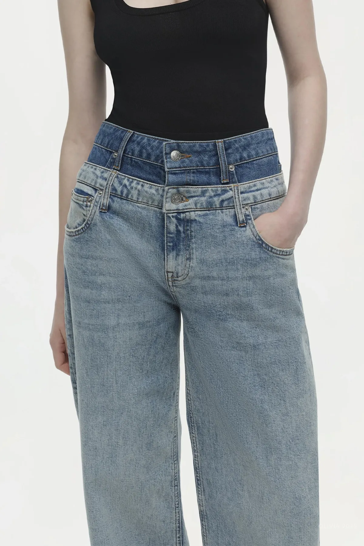 Kove Double Waistband Jean in Blue