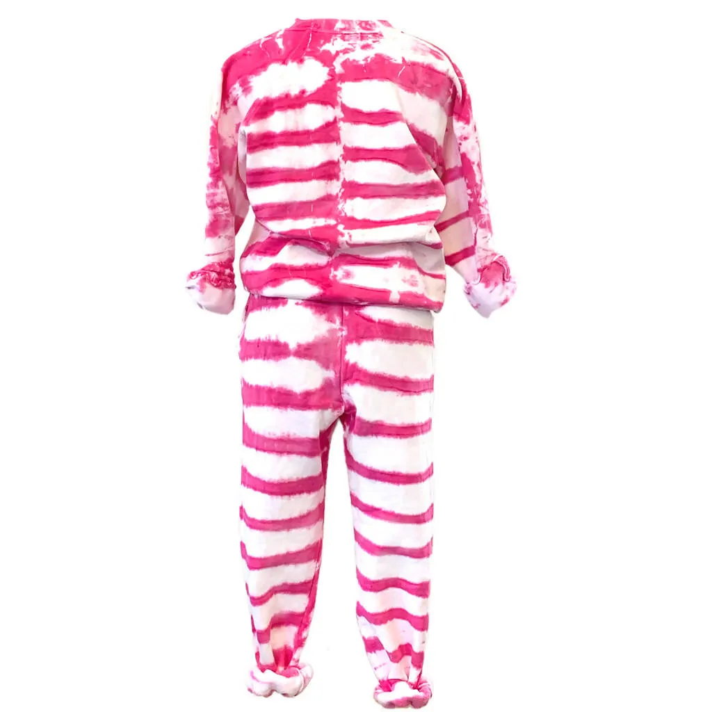 krys Crewneck & Jogger Set - Pink Tie Dye