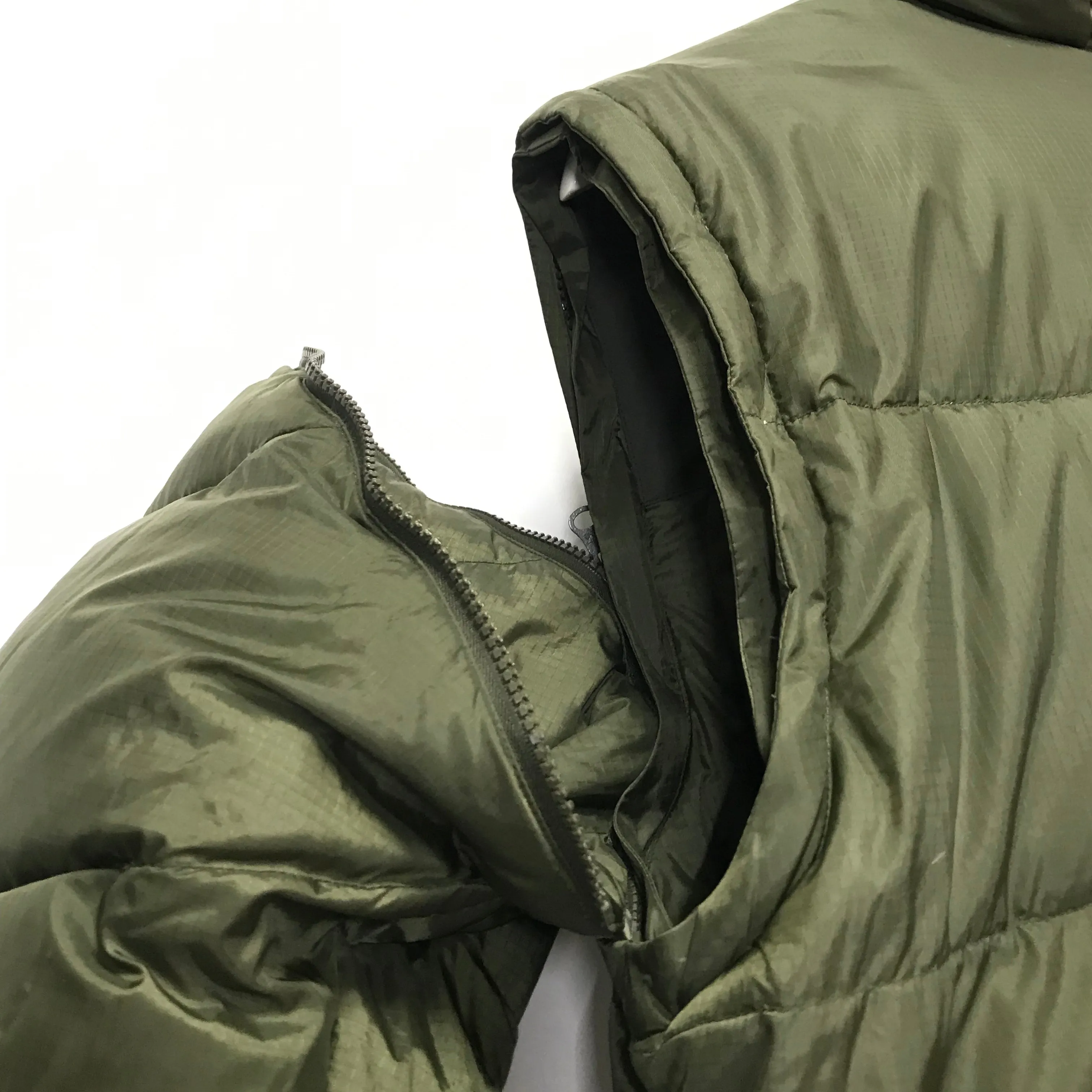 [L] WTaps 4-Way Ripstop Nylon Down Puffer Jacket / Vest Olive