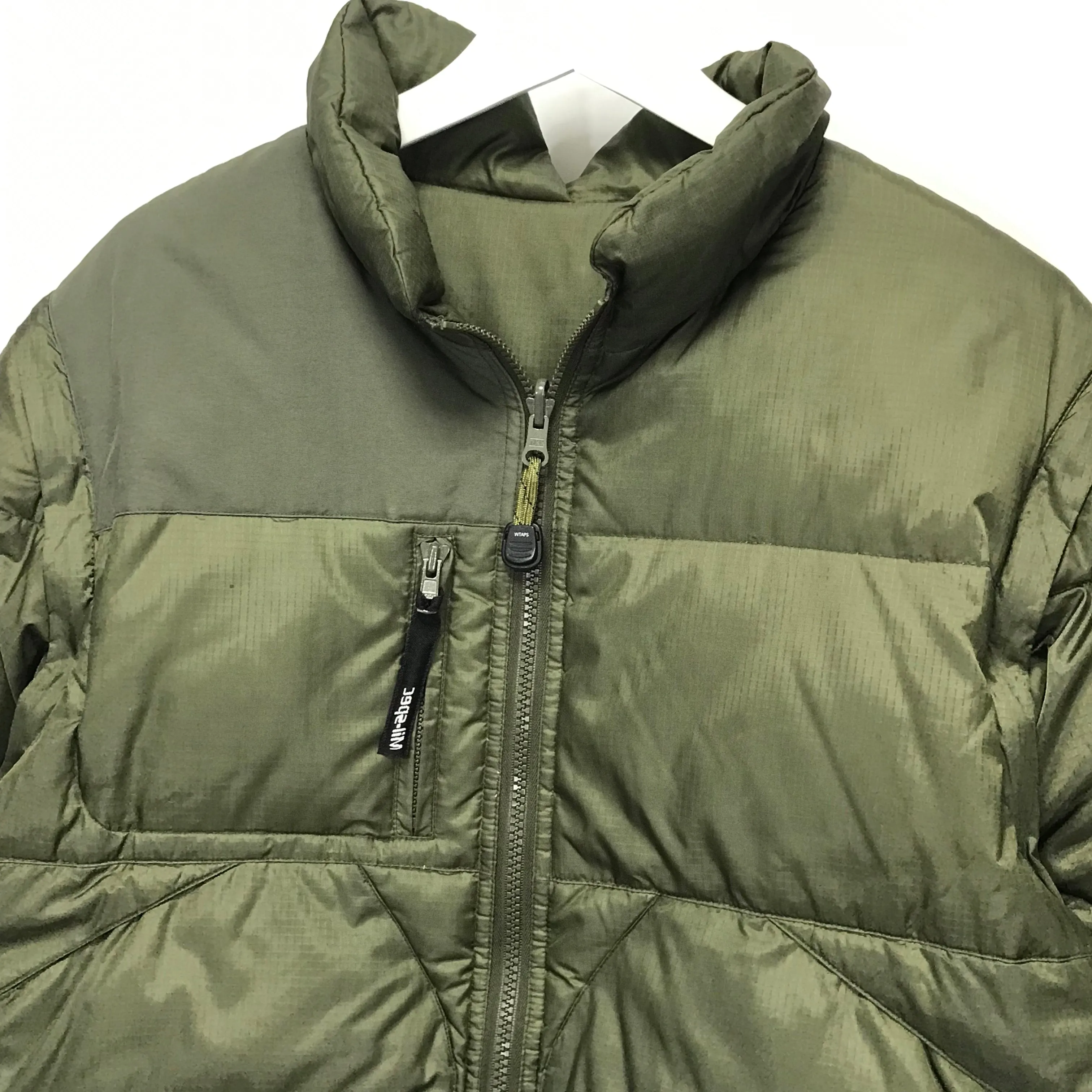 [L] WTaps 4-Way Ripstop Nylon Down Puffer Jacket / Vest Olive