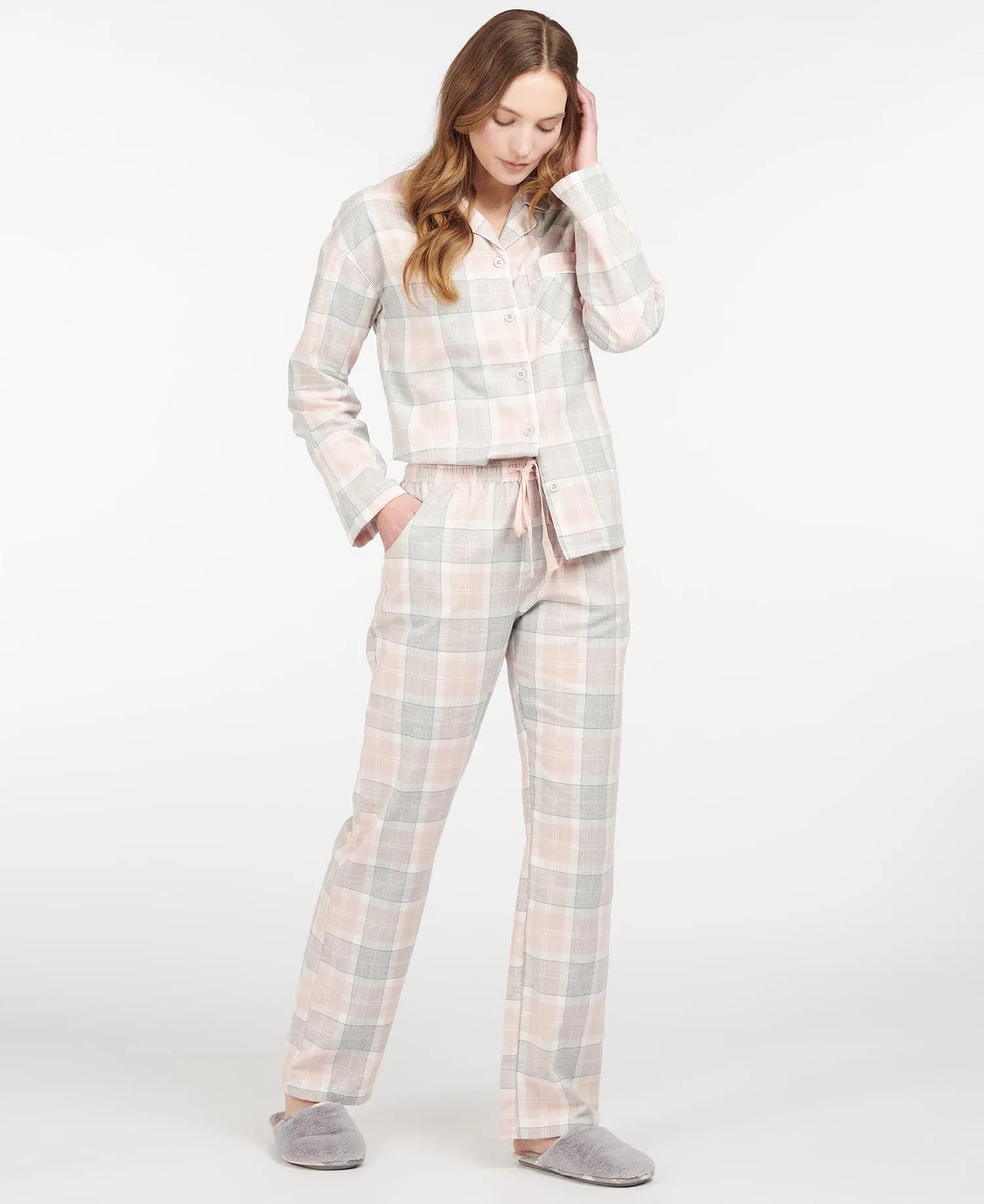 LADIES BARBOUR ELLERY PJ SET - PINK TARTAN