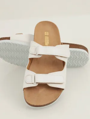 Ladies Double Velcro Sandal - White