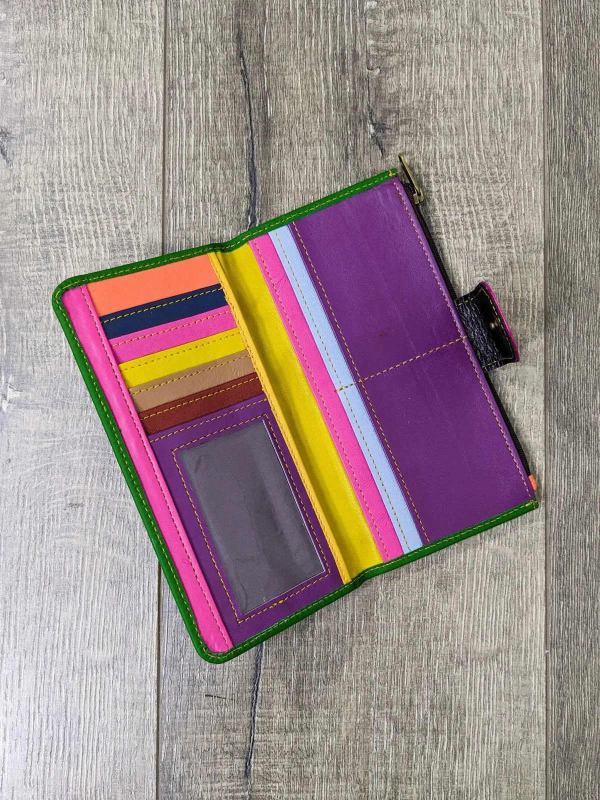 Leather Mixed Zipped Card Holder
