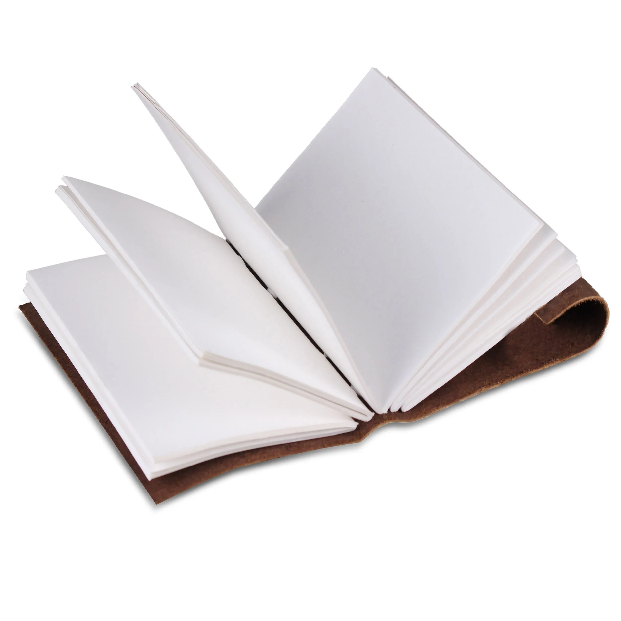 Leather Plain Textured Note Journal Book- Brown