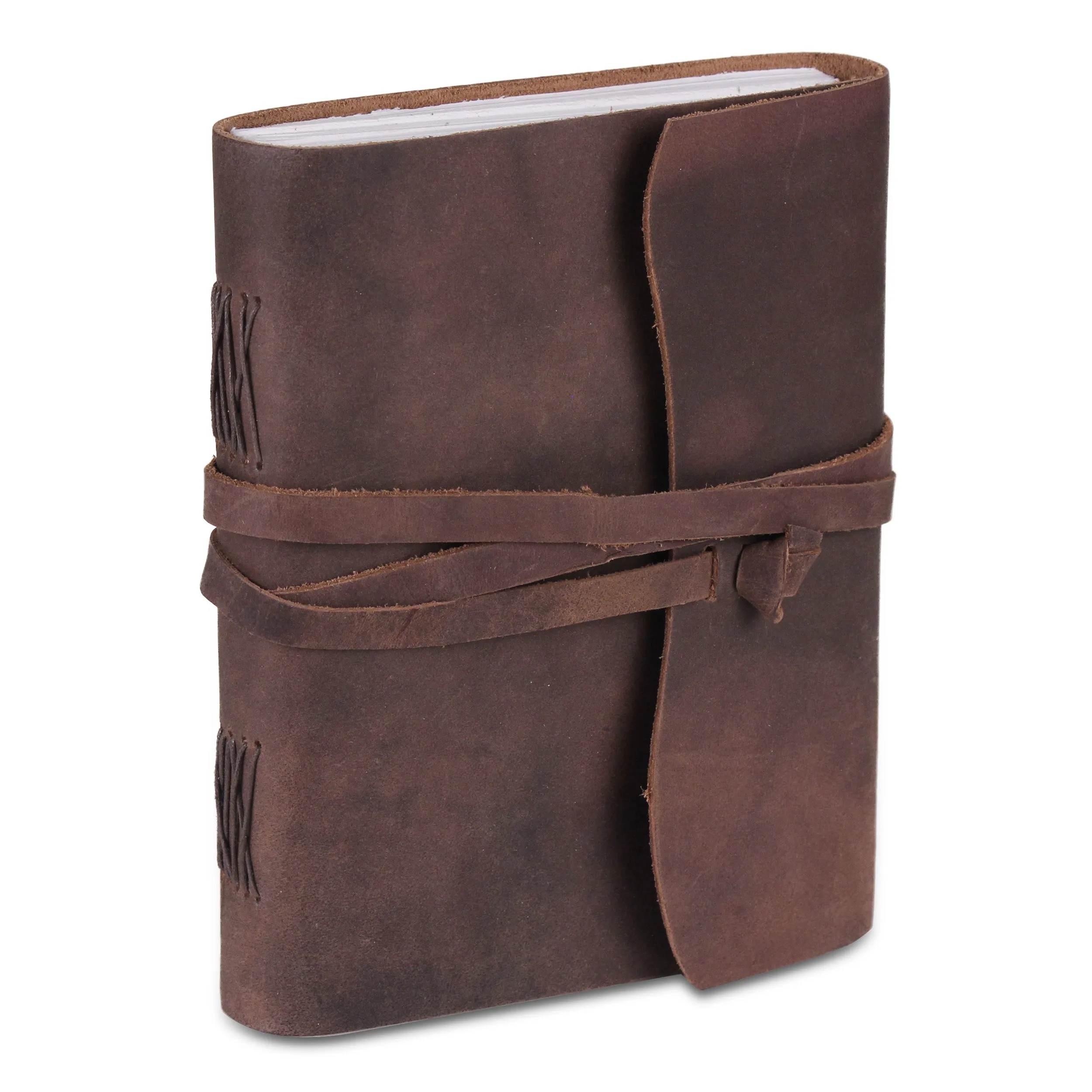 Leather Plain Textured Note Journal Book- Brown