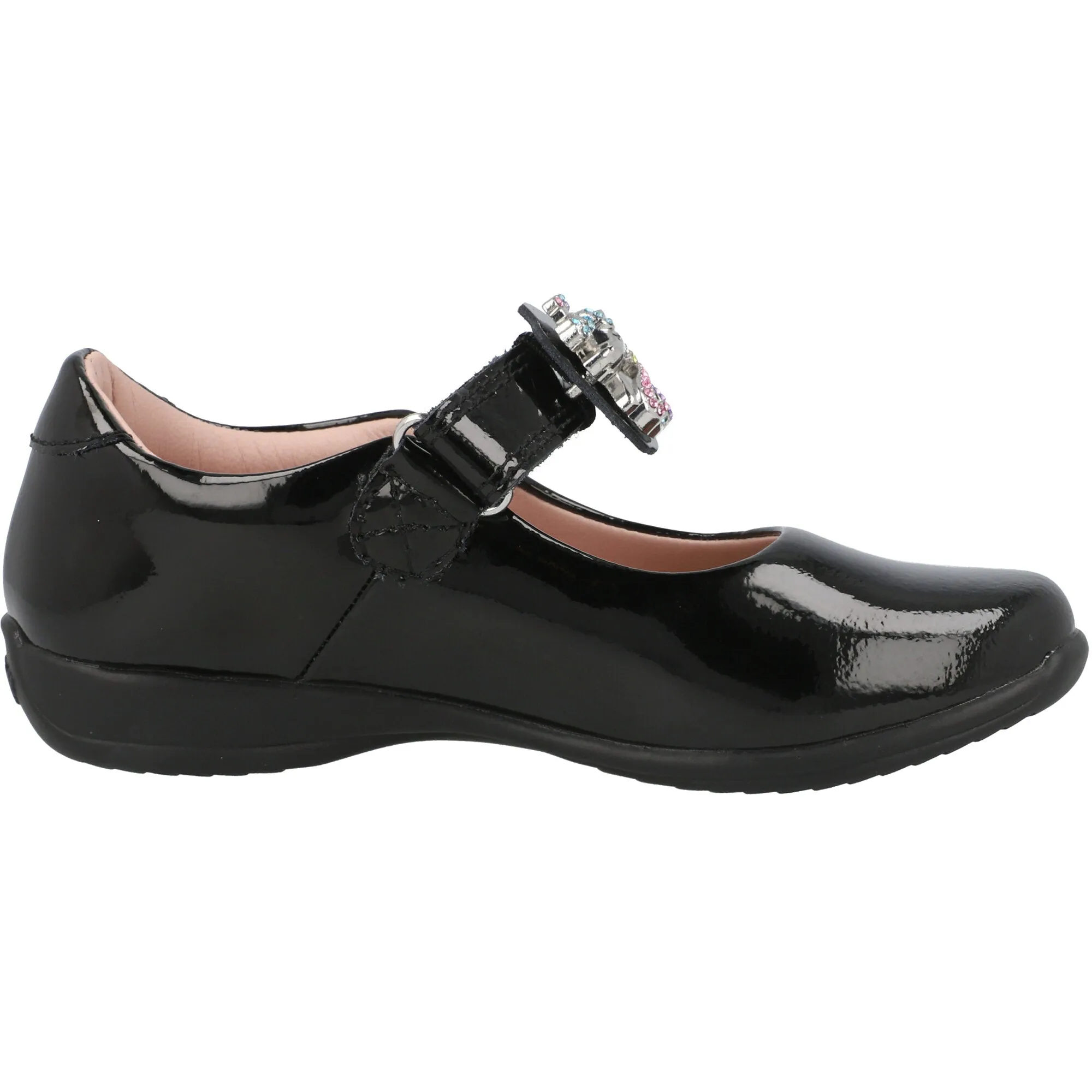 Lelli Kelly Bianca Unicorn Black Patent School Shoes