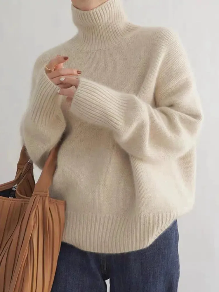 Lena™ – Comfortable, Knitted, Soft Turtleneck Sweater
