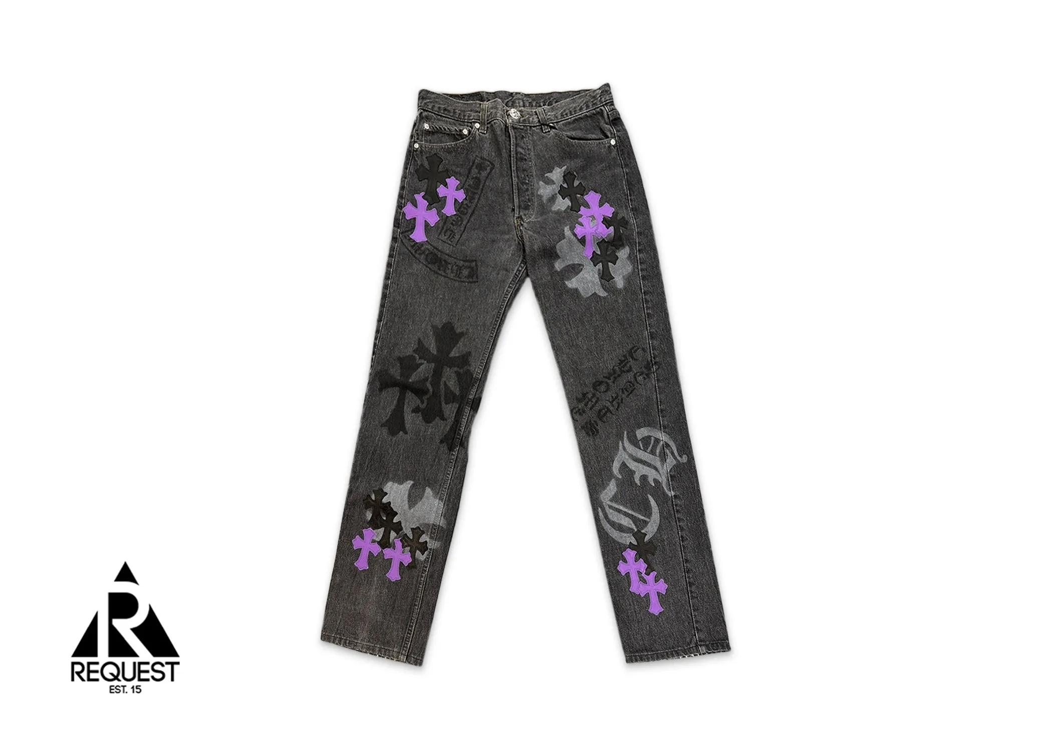 Levi's Dark Grey Stencil Denim "Black & Purple Crosses"