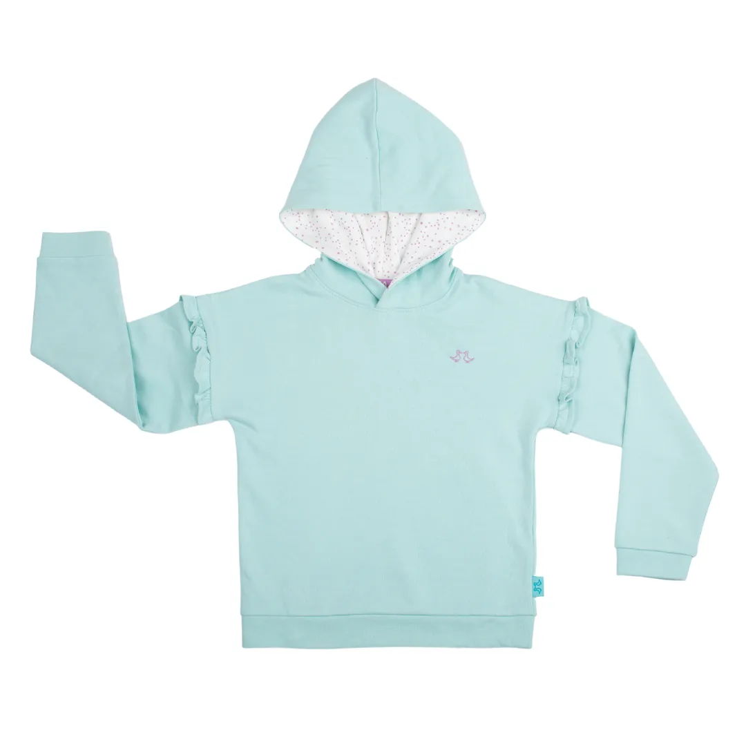 Light Blue Pull On Girls Hoodie