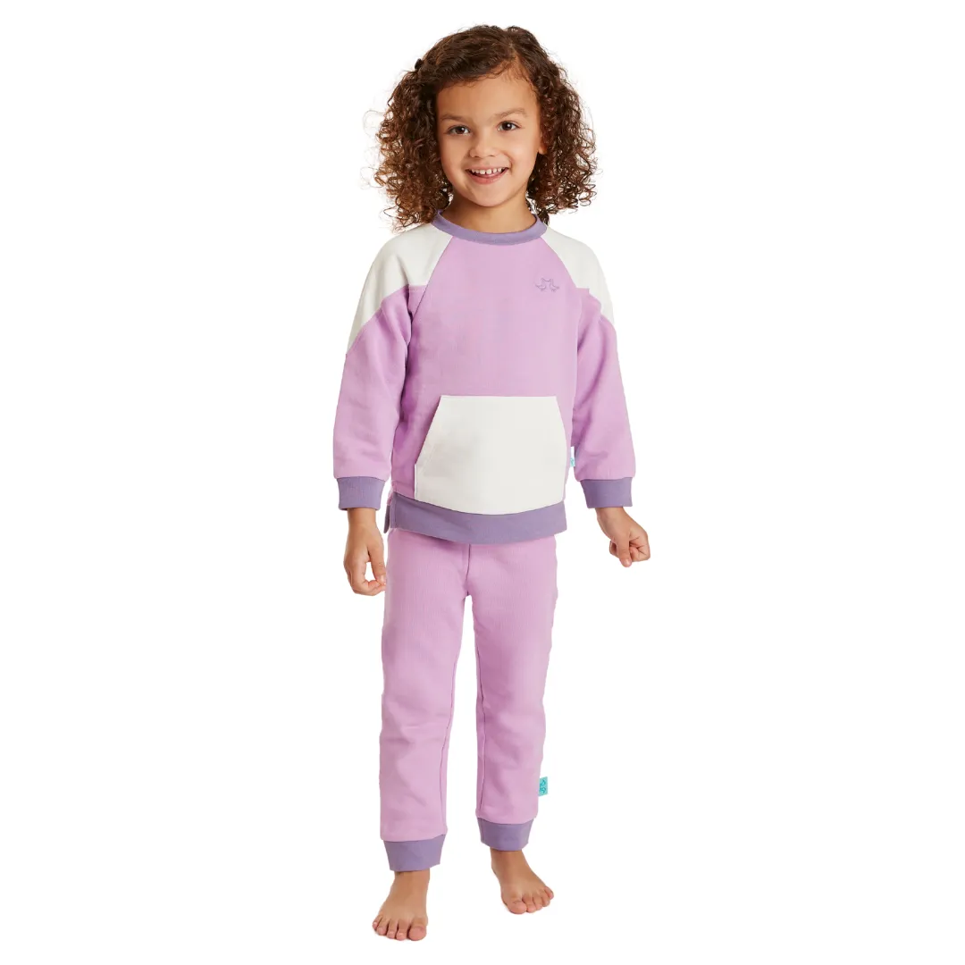 Lilac & White Girls Lounge Set