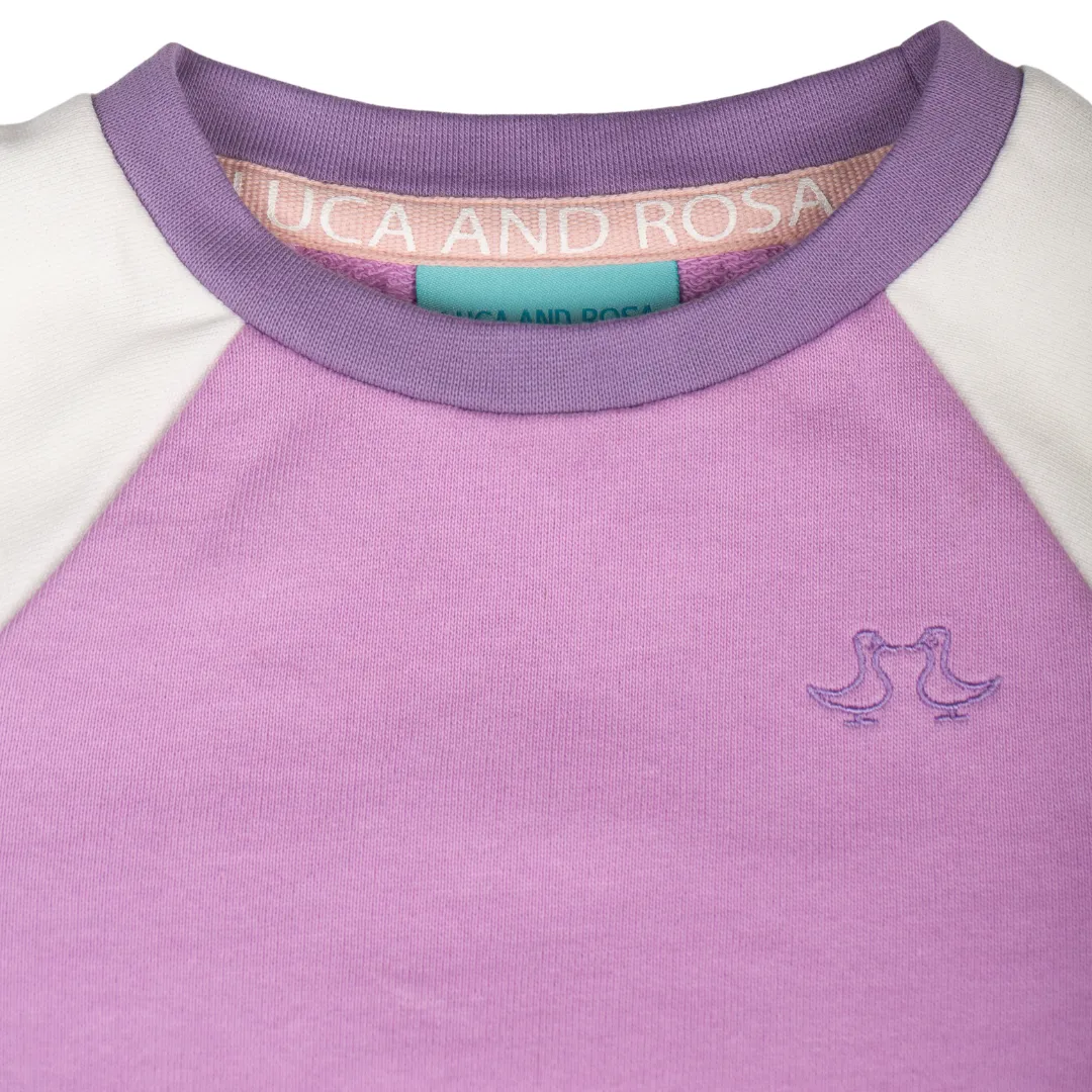 Lilac & White Girls Lounge Set