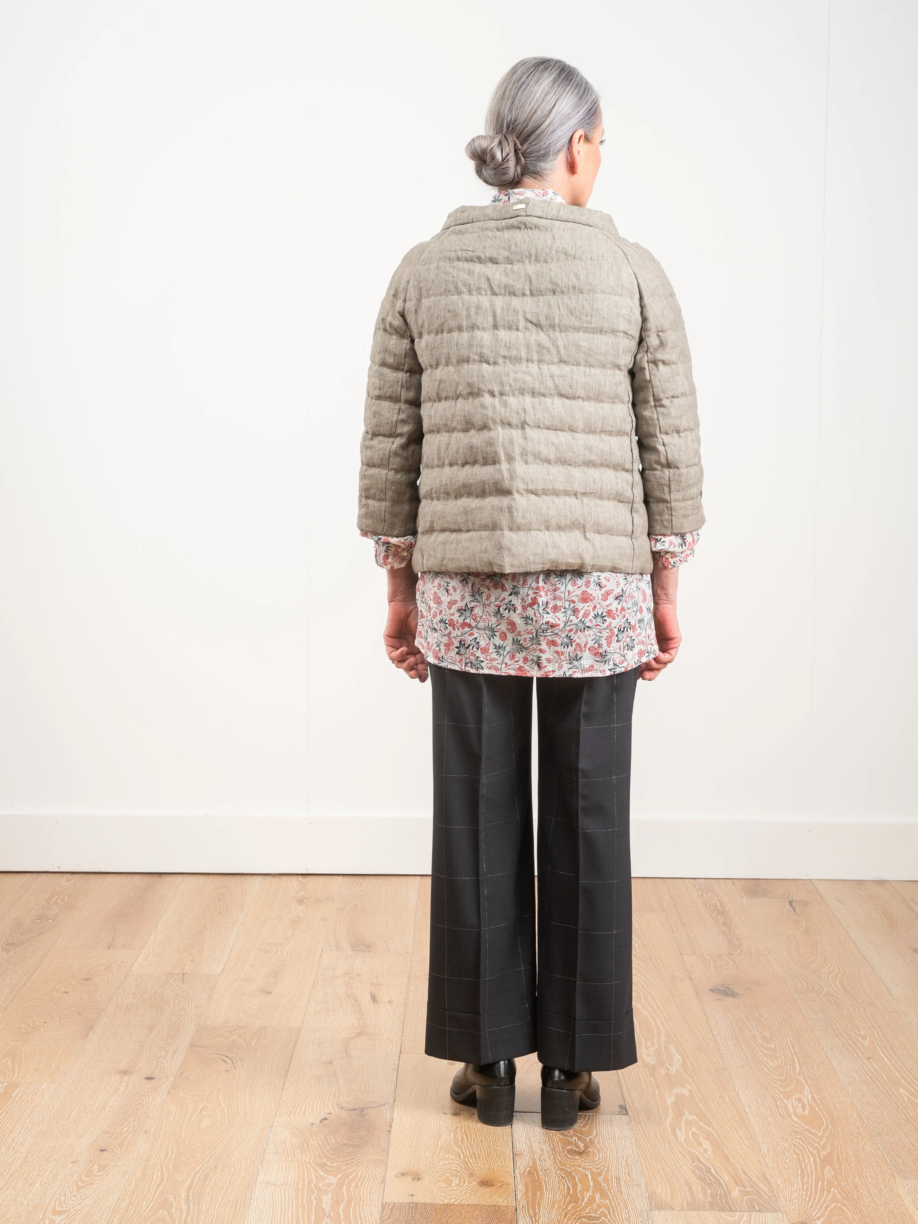 linen 3/4 sleeve jacket