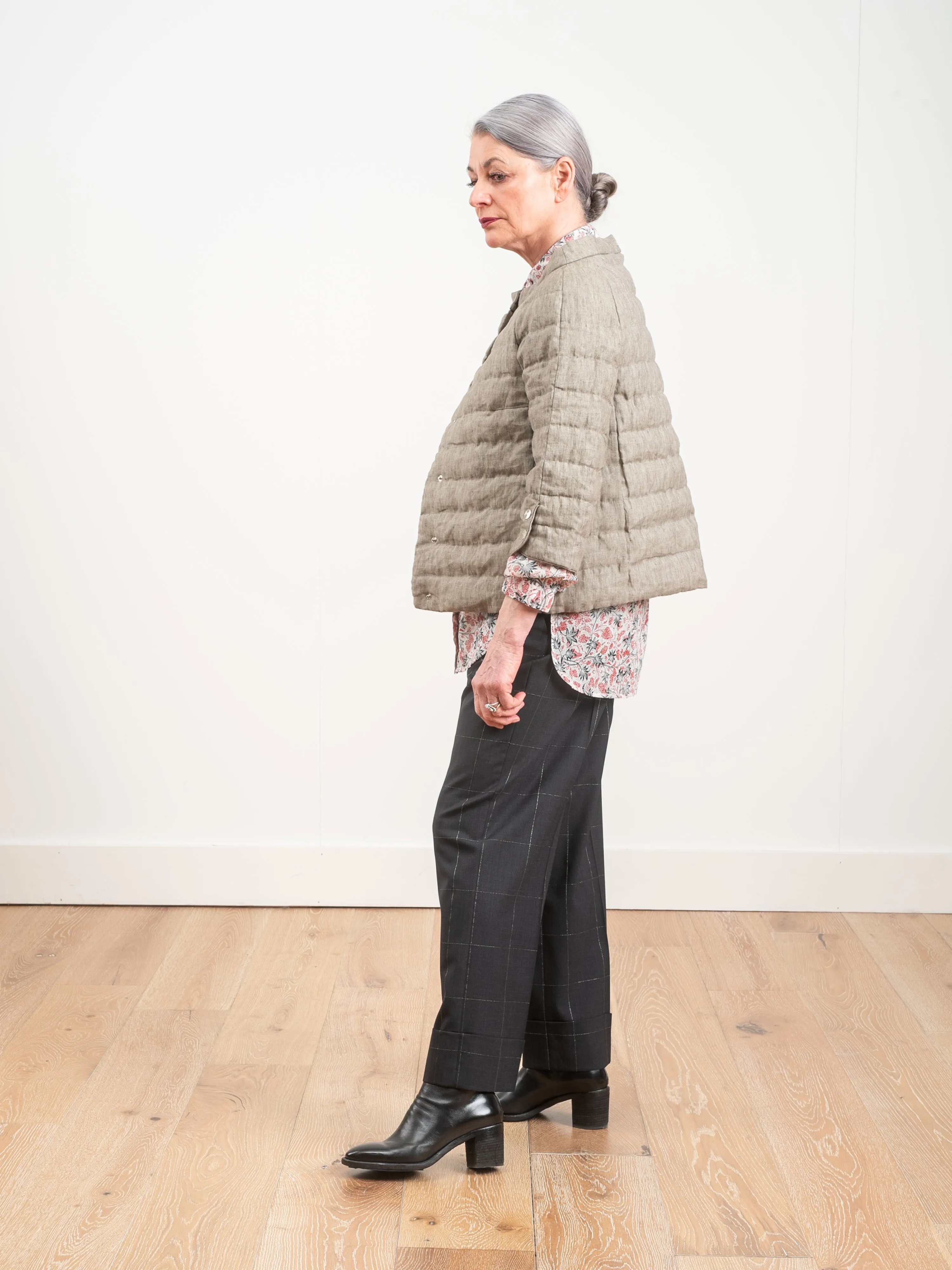 linen 3/4 sleeve jacket