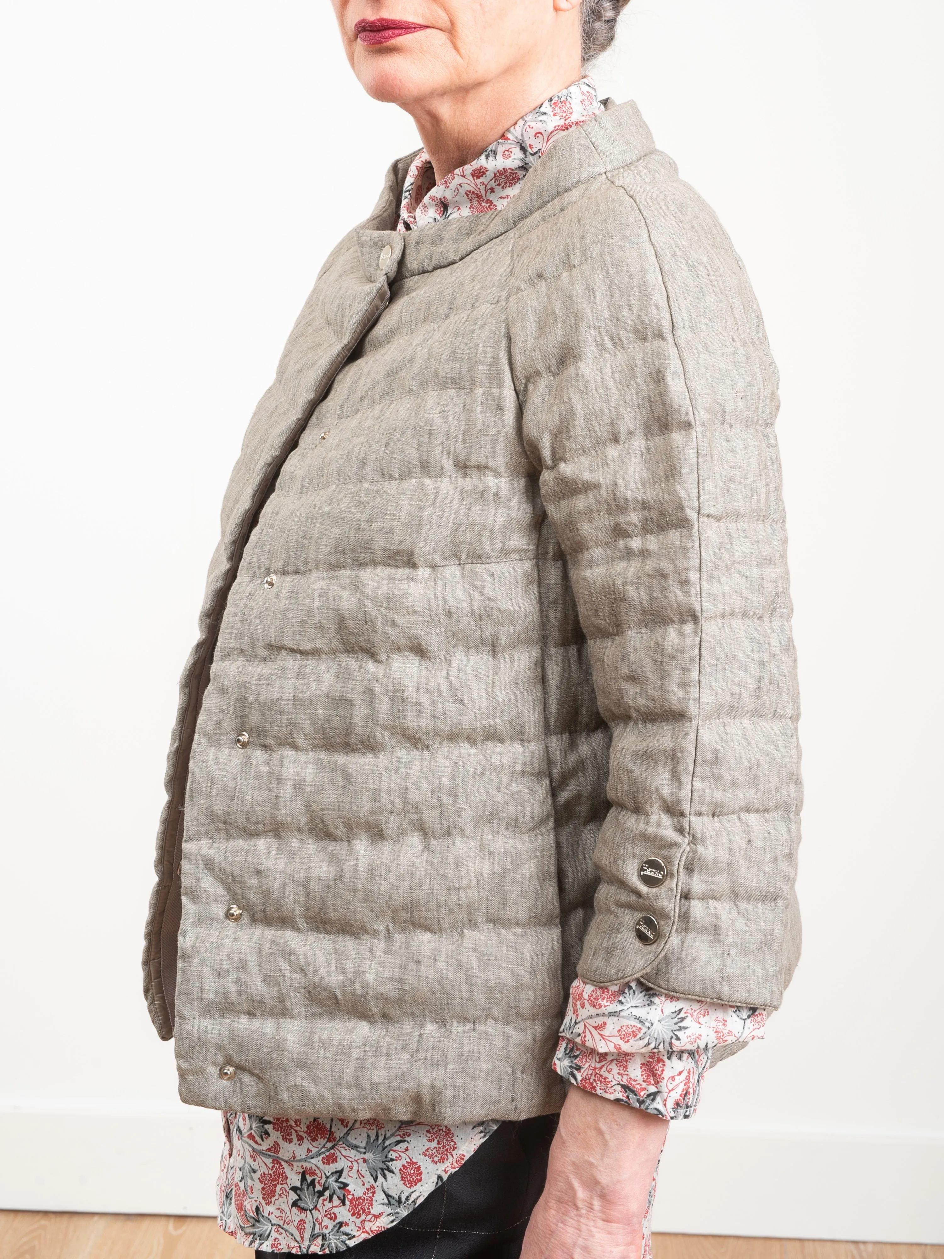 linen 3/4 sleeve jacket