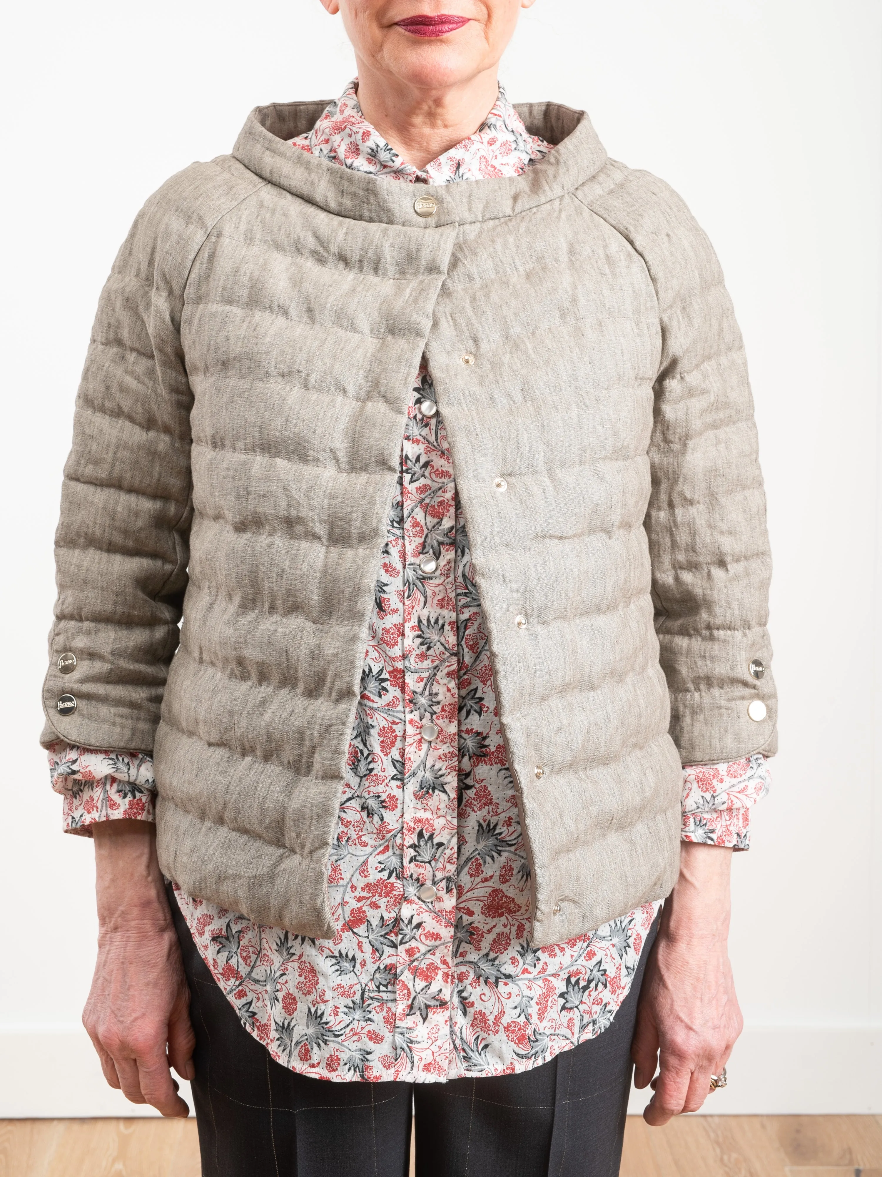 linen 3/4 sleeve jacket