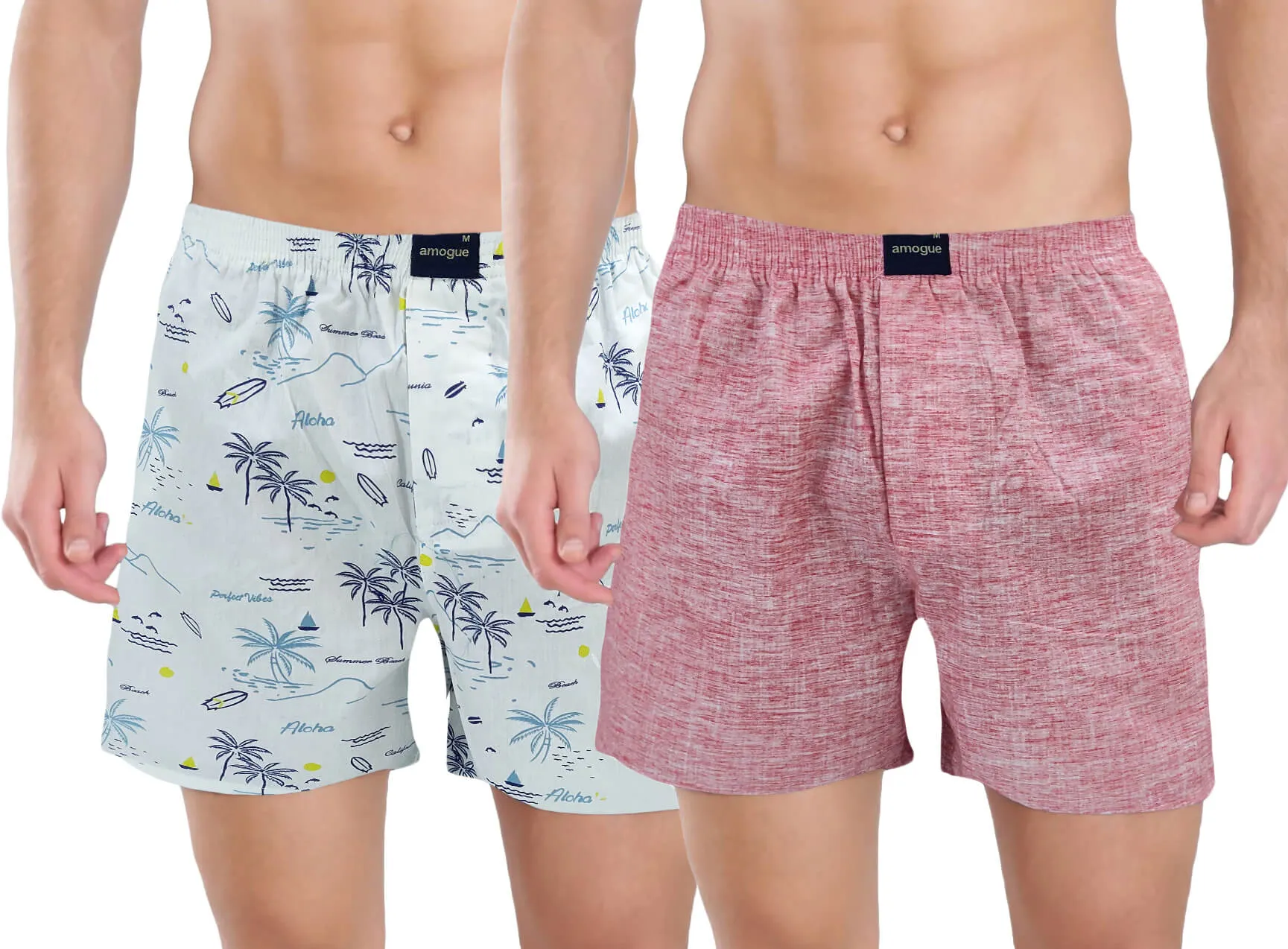 Linen Abstract Patterned Pure Cotton Boxers (Pack of 2)