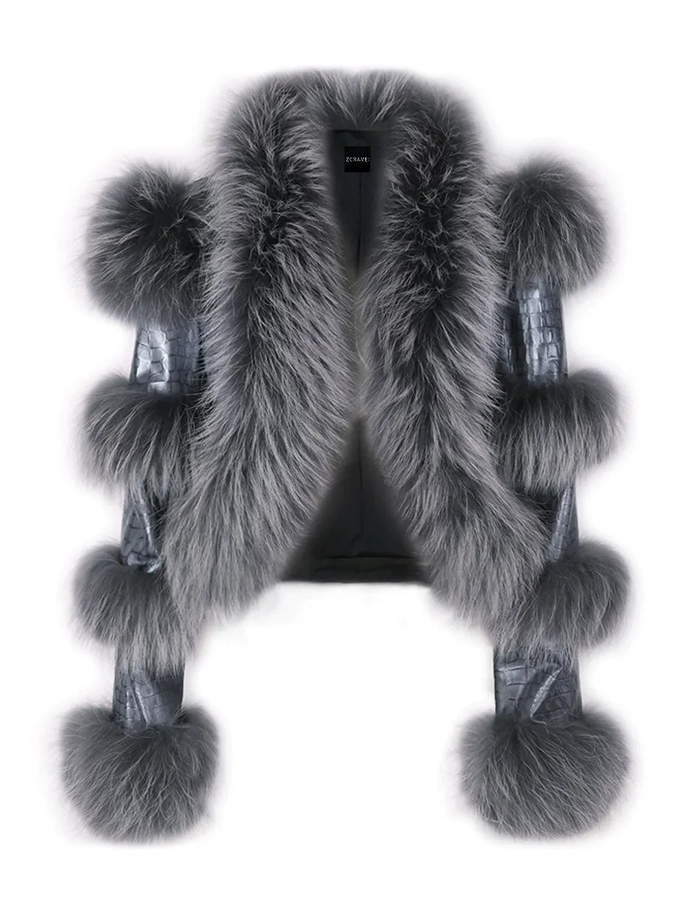 LITALY Fur Trim Leather Jacket