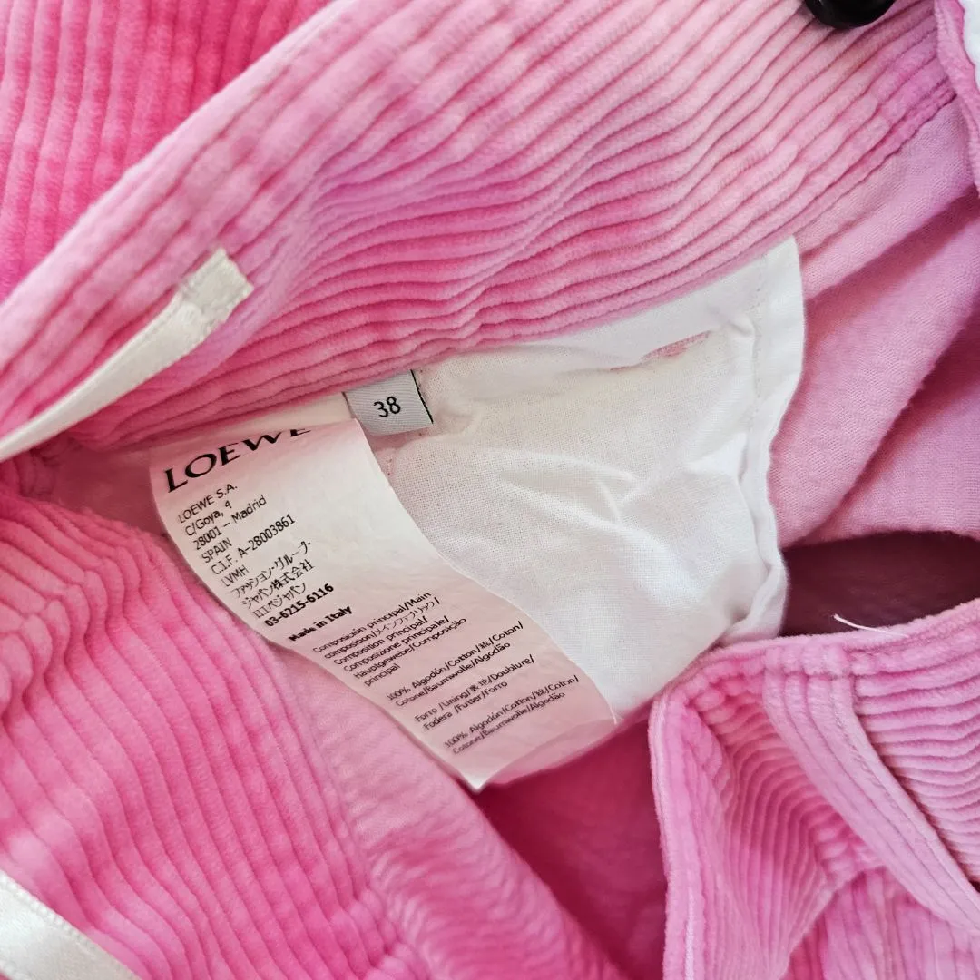 Loewe Pink Anagram Wide-leg Corduroy Trousers