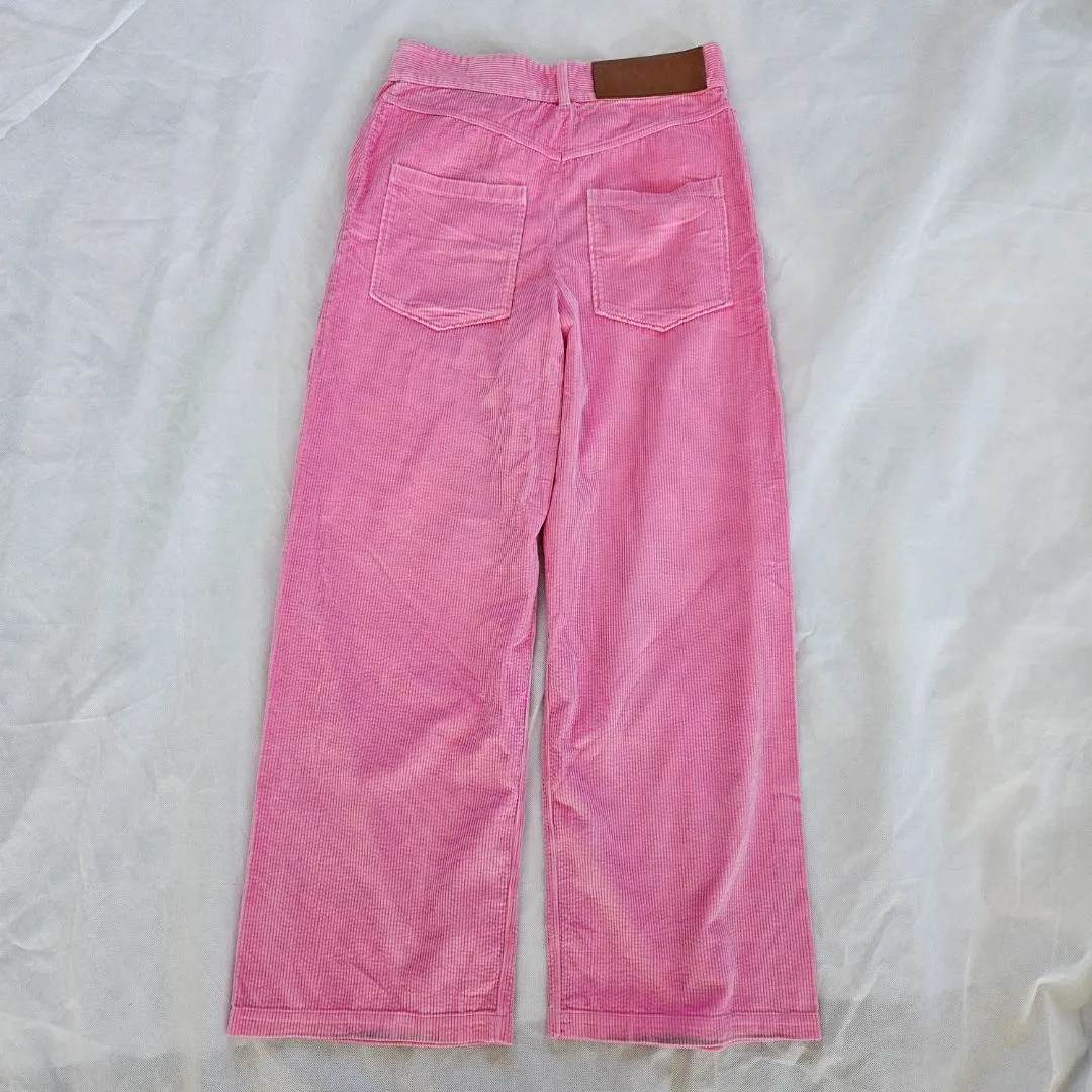 Loewe Pink Anagram Wide-leg Corduroy Trousers
