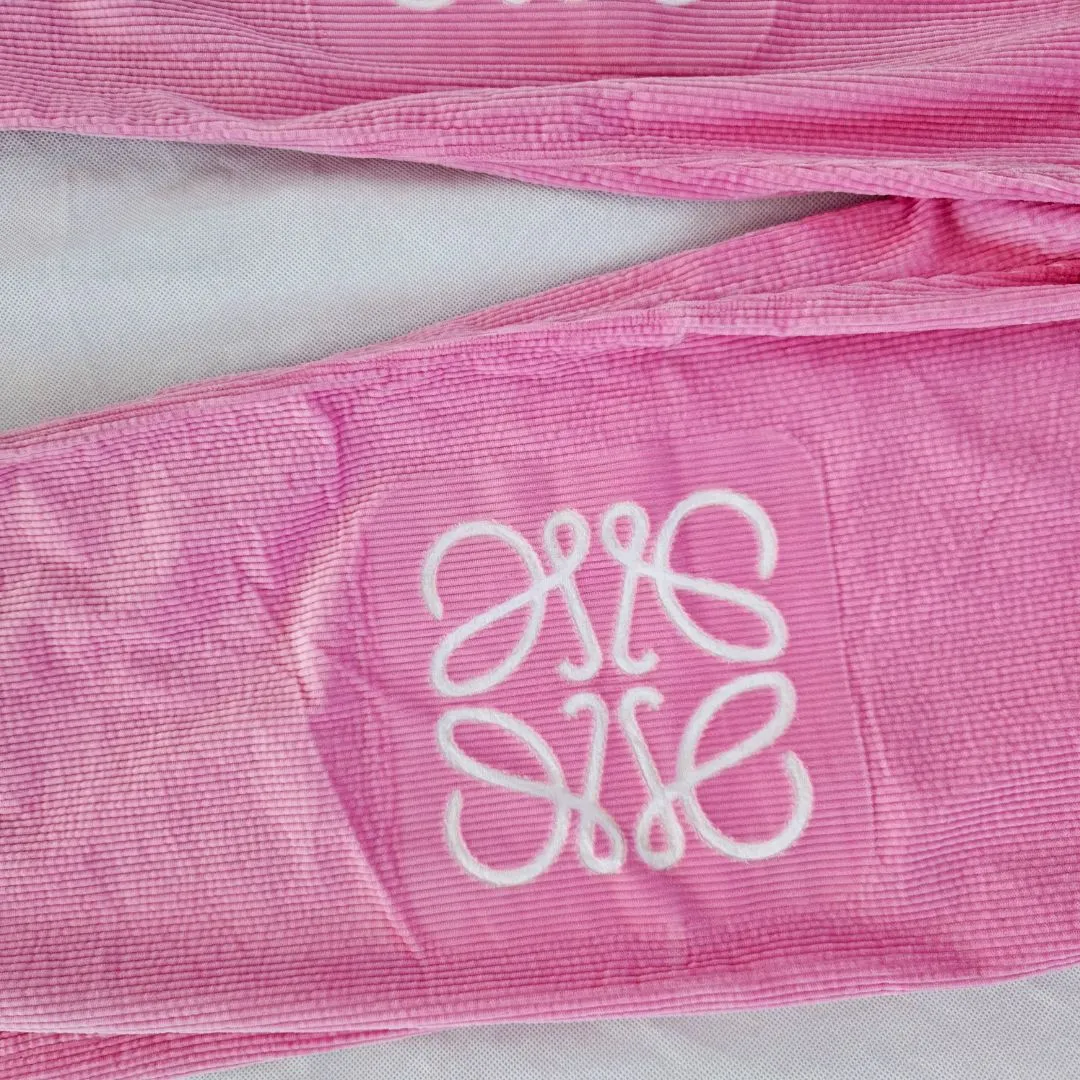 Loewe Pink Anagram Wide-leg Corduroy Trousers