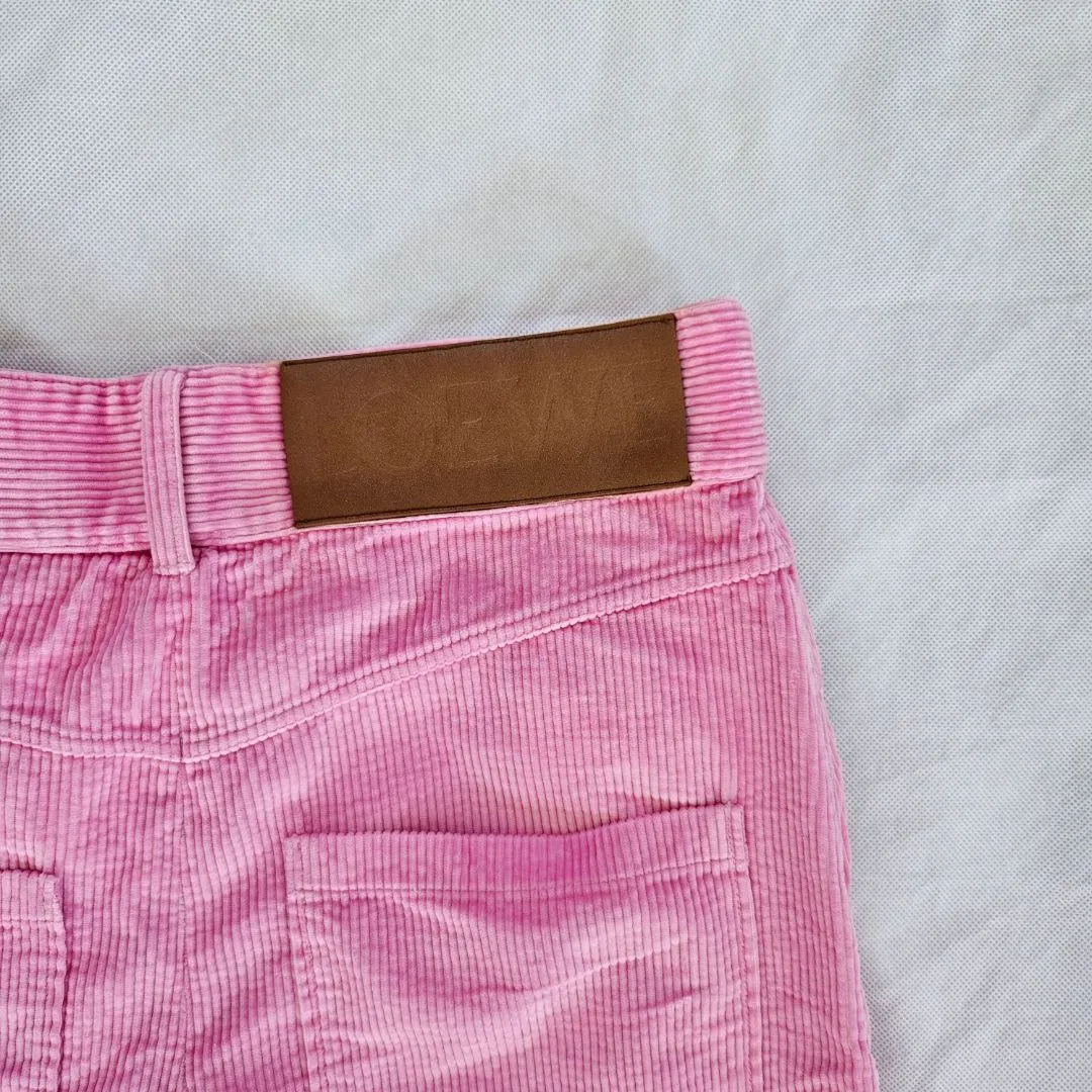 Loewe Pink Anagram Wide-leg Corduroy Trousers