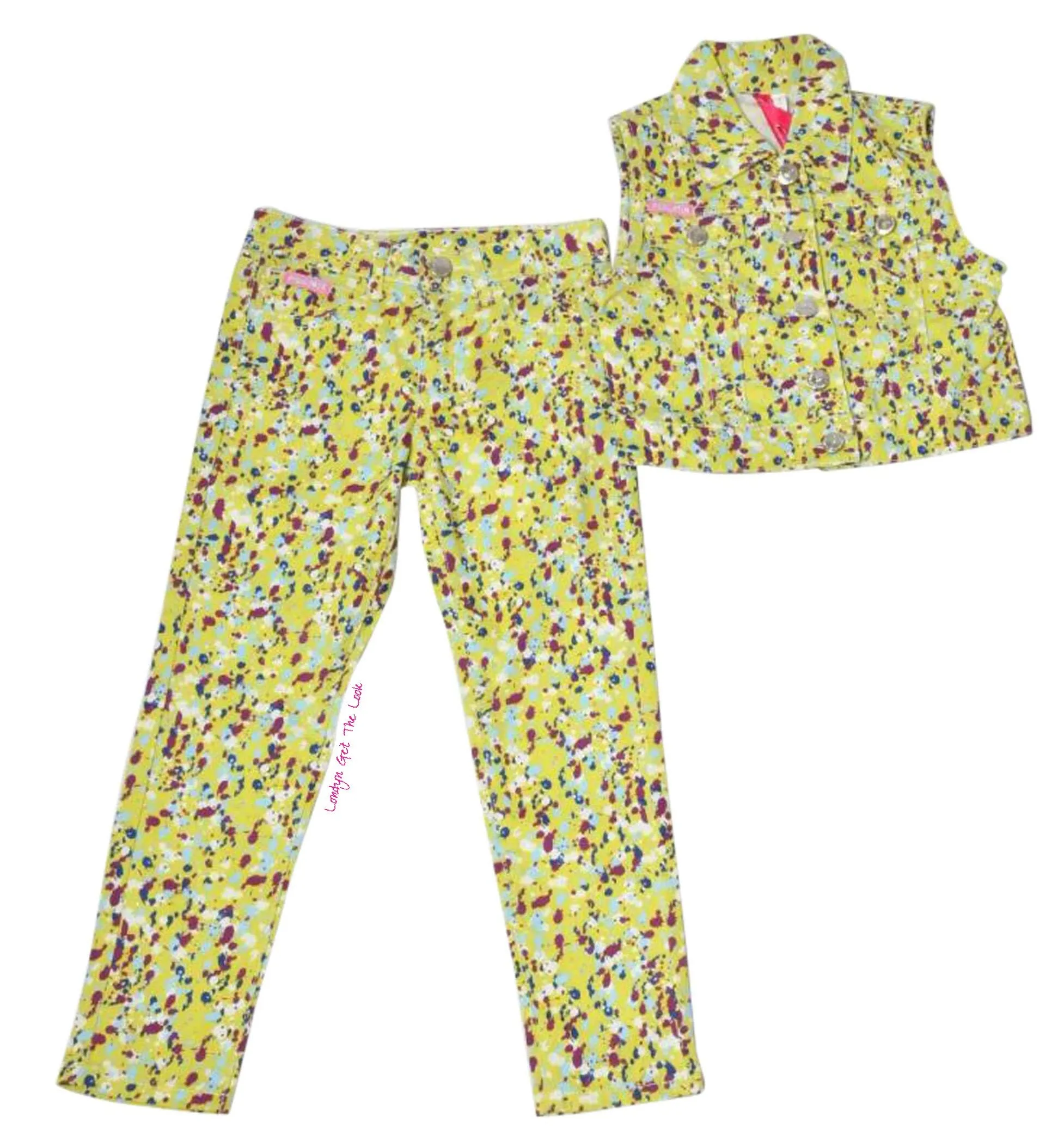 Londyn Splish Splash Girls Paint Splatter Two Piece Set