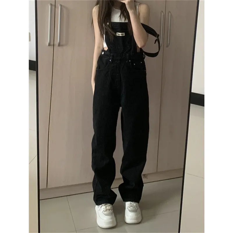 Loose Denim Street Overall Pants