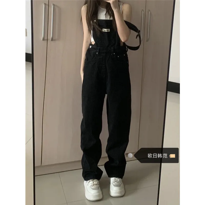 Loose Denim Street Overall Pants