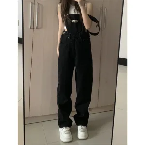 Loose Denim Street Overall Pants