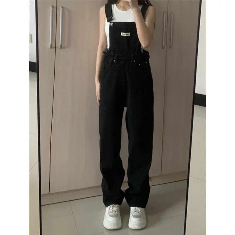 Loose Denim Street Overall Pants