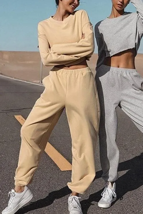 Loose two piece hoodie set