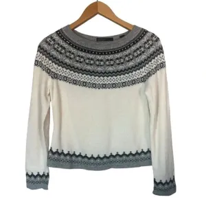 Lord &amp; Taylor 100% Cashmere Sweater Fair Isle Size L