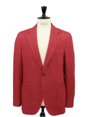 Loro Piana Coral Red Silk & Cashmere Donegal Sartorial Jacket