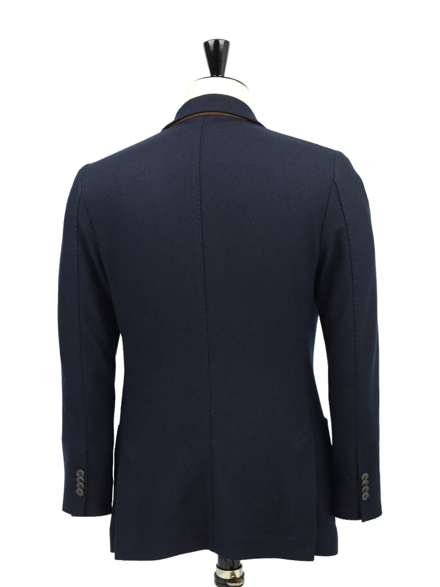 Loro Piana Navy Silk & Cashmere Micro-Structure Jacket