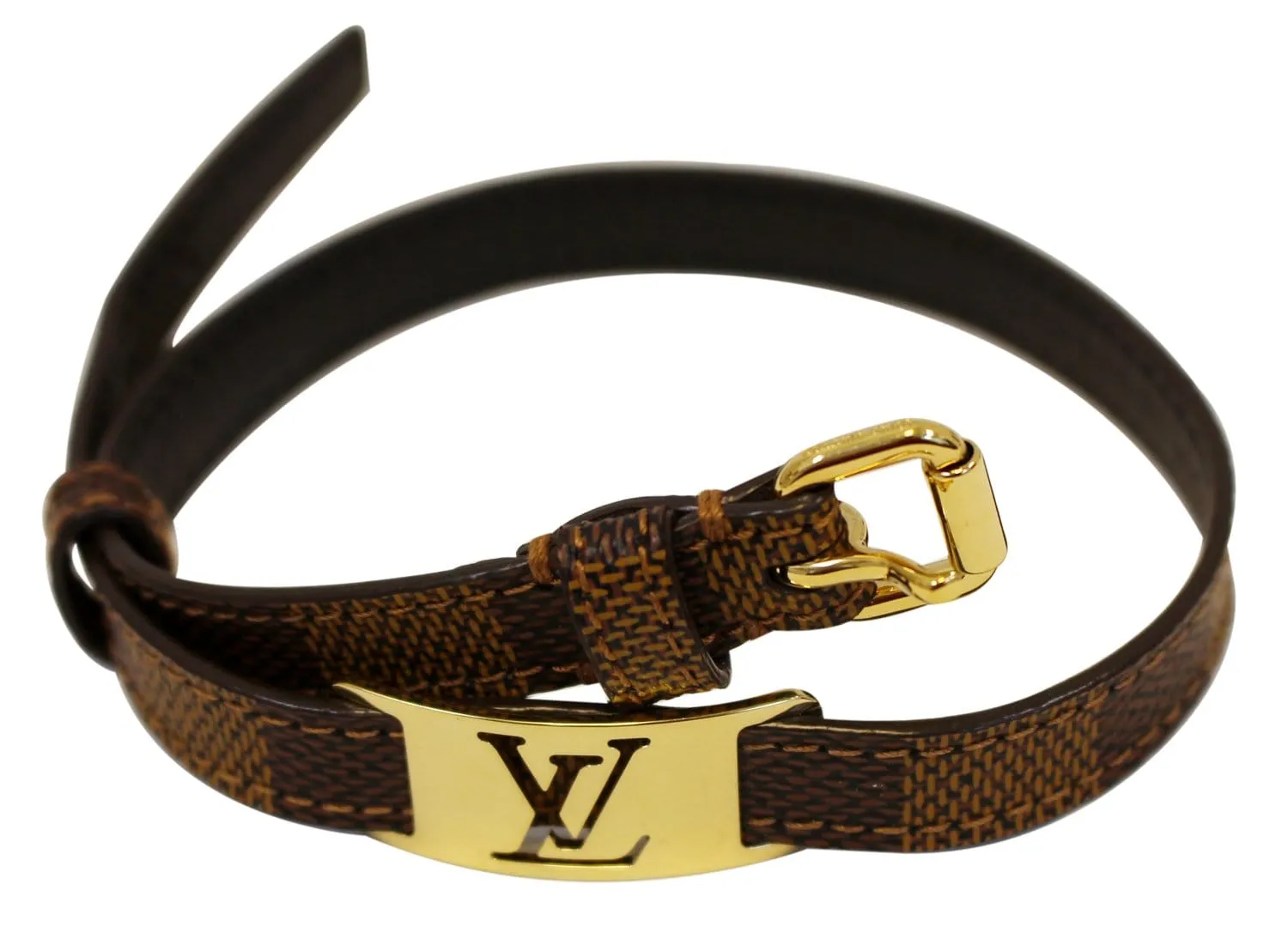 LOUIS VUITTON Brown Damier Ebene Sign It Men's Bracelet