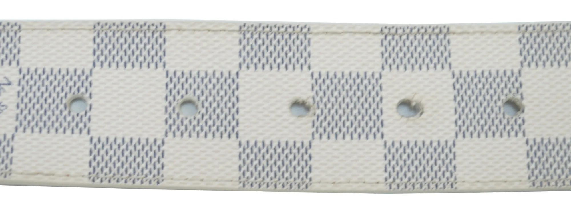 LOUIS VUITTON Damier Azur LV Initiales Men's Belt Size 80