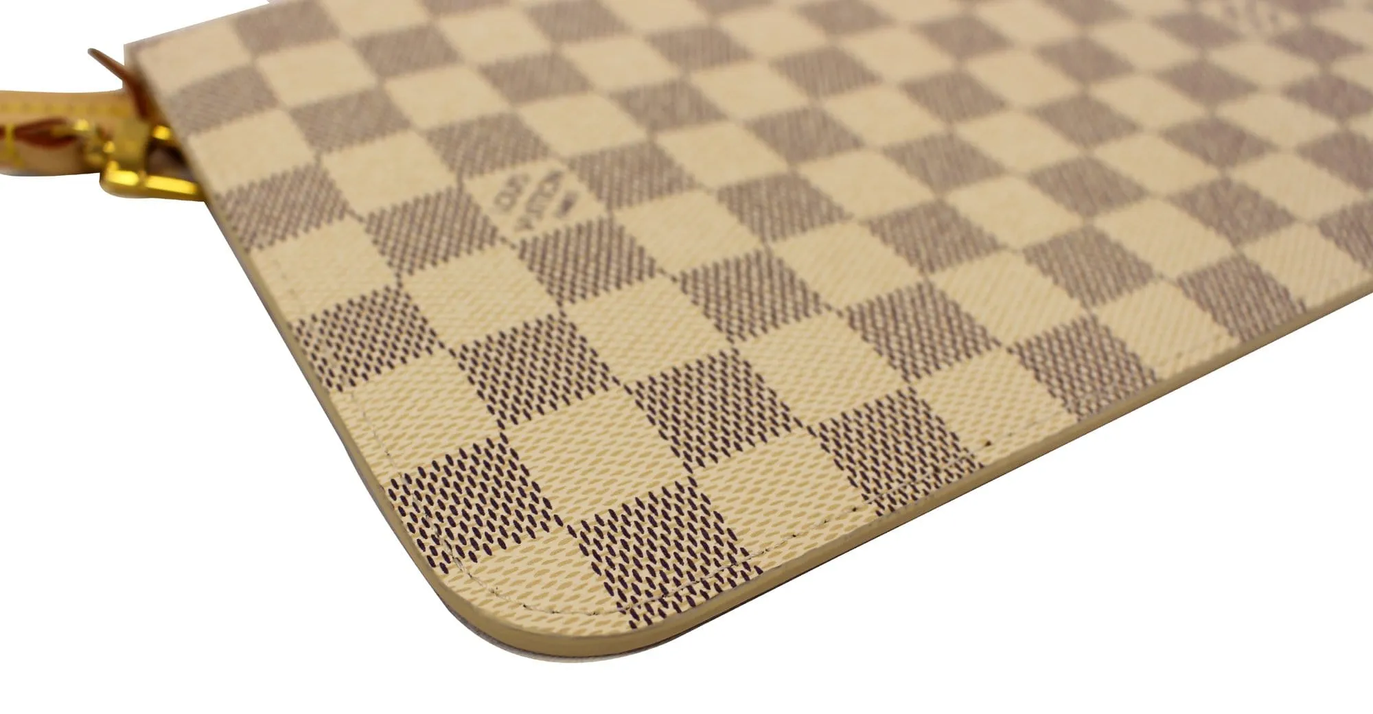 LOUIS VUITTON Damier Azur ROSE BALLERINE Pochette Wristlet Pouch Neverfull MM