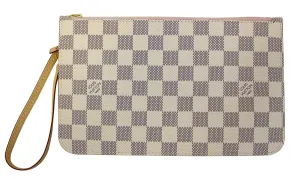 LOUIS VUITTON Damier Azur ROSE BALLERINE Pochette Wristlet Pouch Neverfull MM