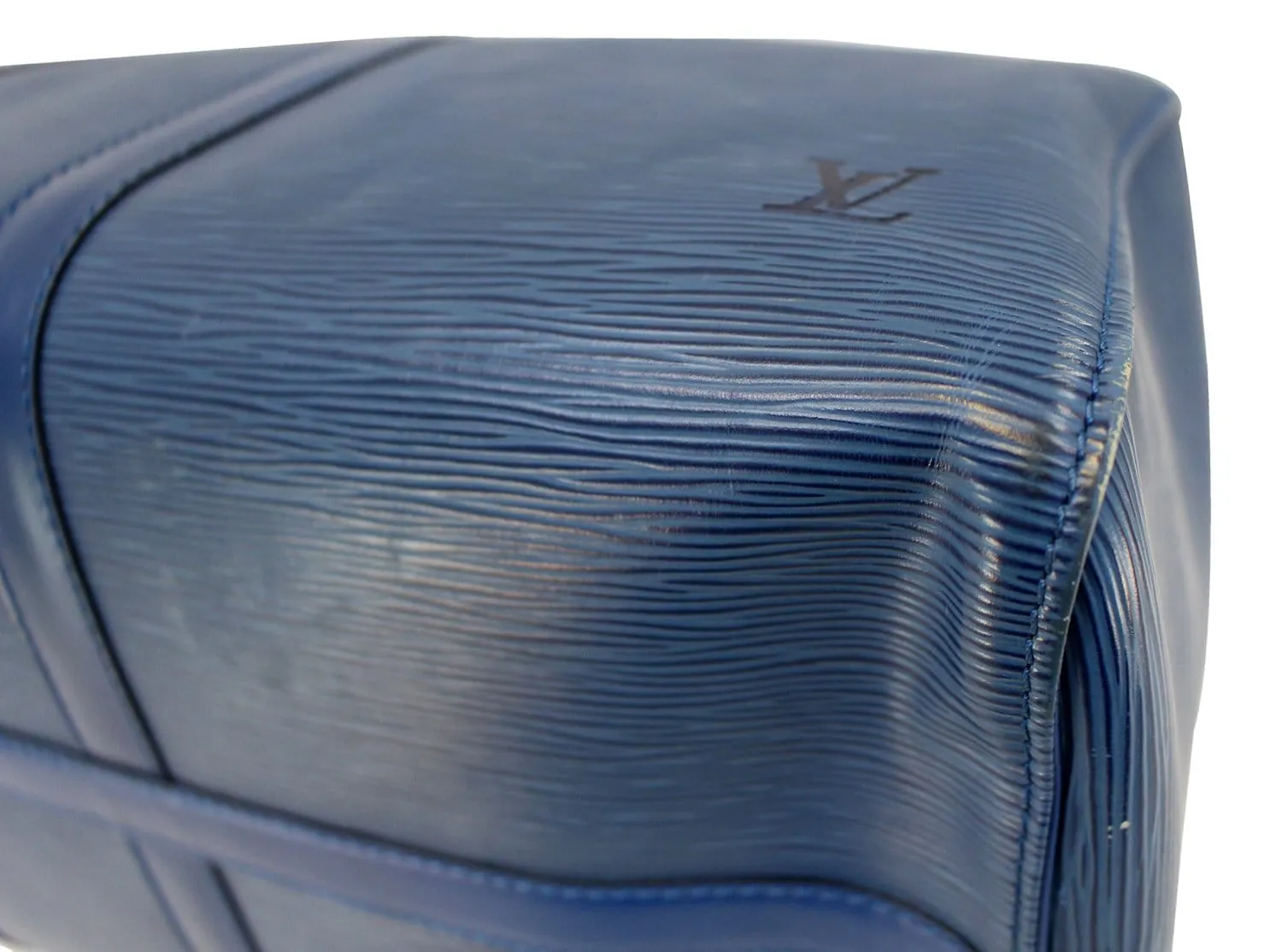 LOUIS VUITTON Epi Leather Blue Keepall 45 Boston Bag