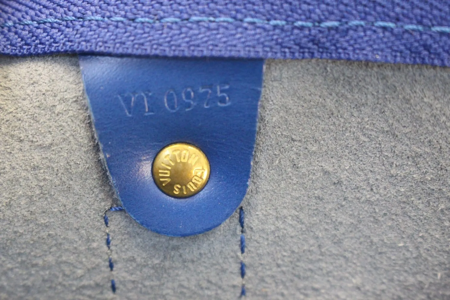 LOUIS VUITTON Epi Leather Blue Keepall 45 Boston Bag
