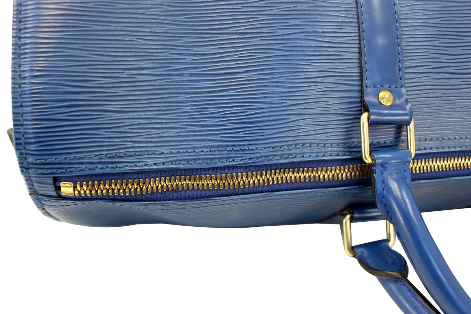 LOUIS VUITTON Epi Leather Blue Keepall 45 Boston Bag