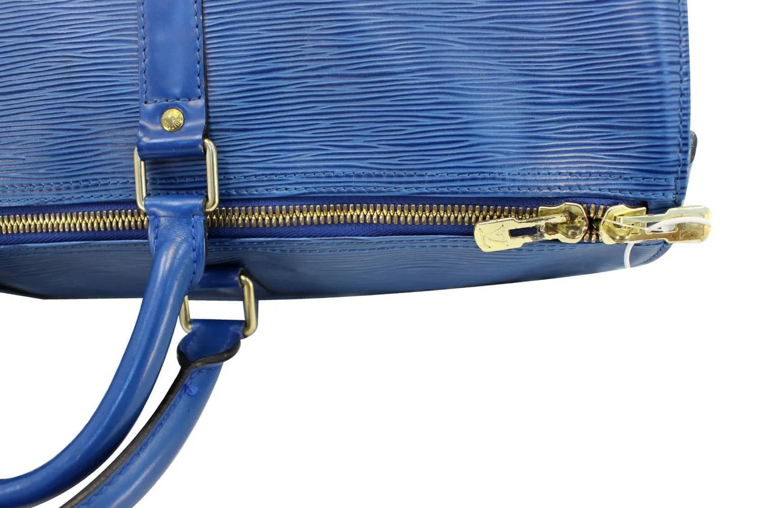 LOUIS VUITTON Epi Leather Blue Keepall 45 Boston Bag