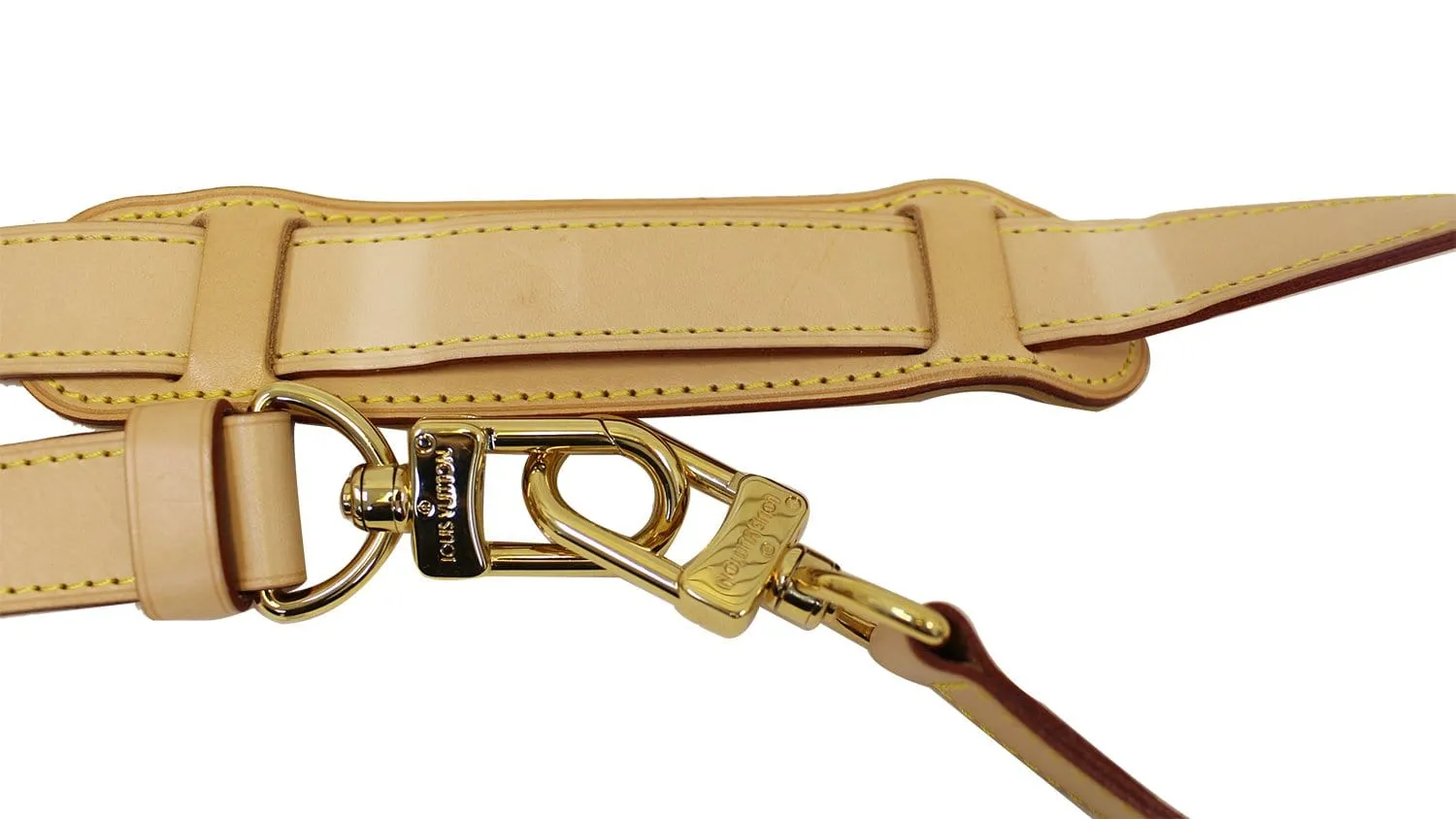LOUIS VUITTON Leather Bandouliere Shoulder Strap Beige