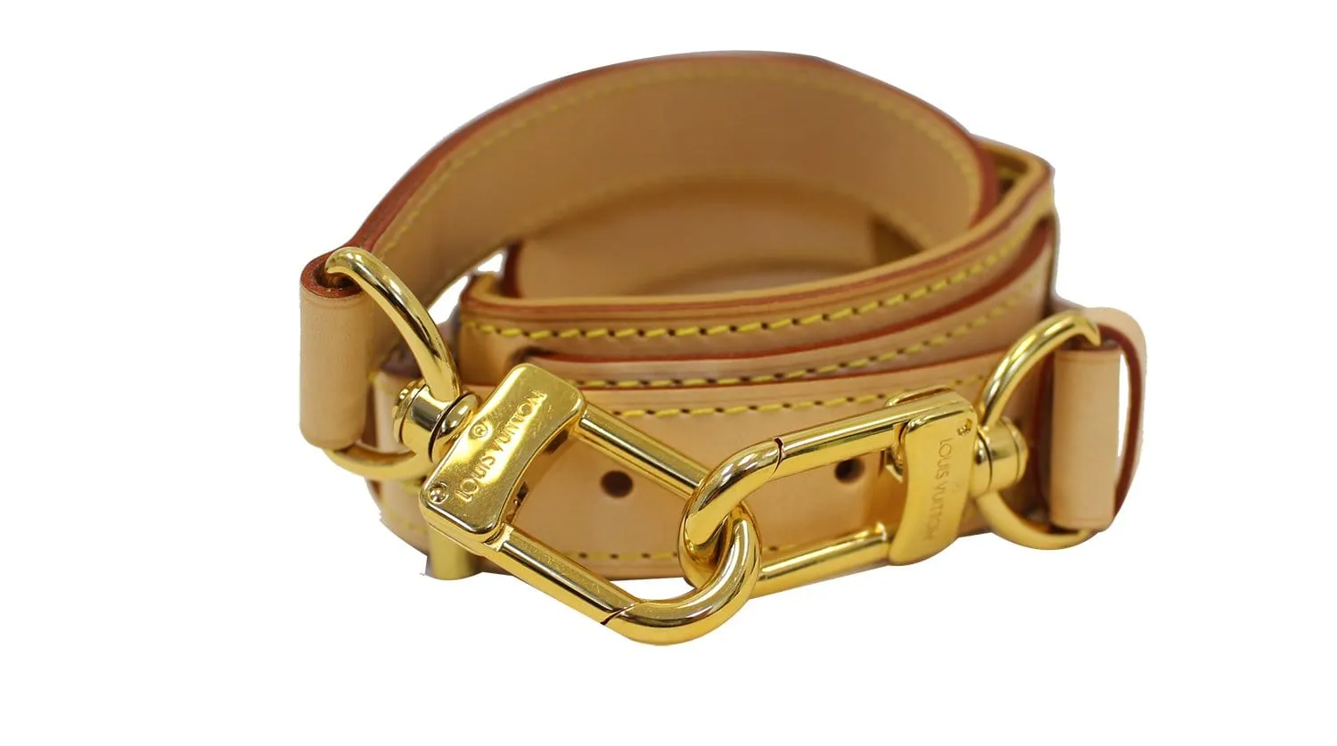 LOUIS VUITTON Leather Bandouliere Shoulder Strap Beige