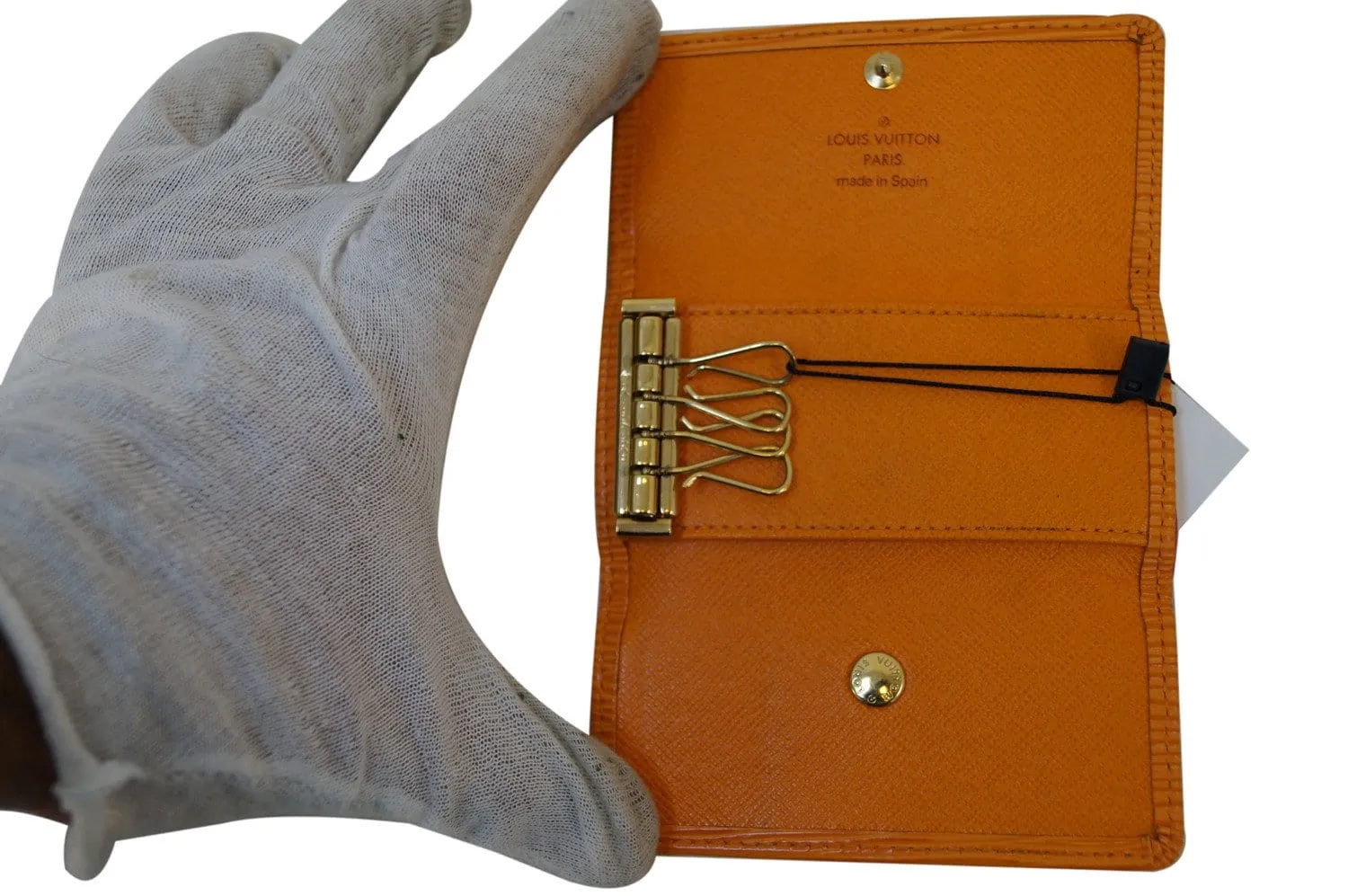 LOUIS VUITTON Orange Epi Leather 4 Key Case Holder