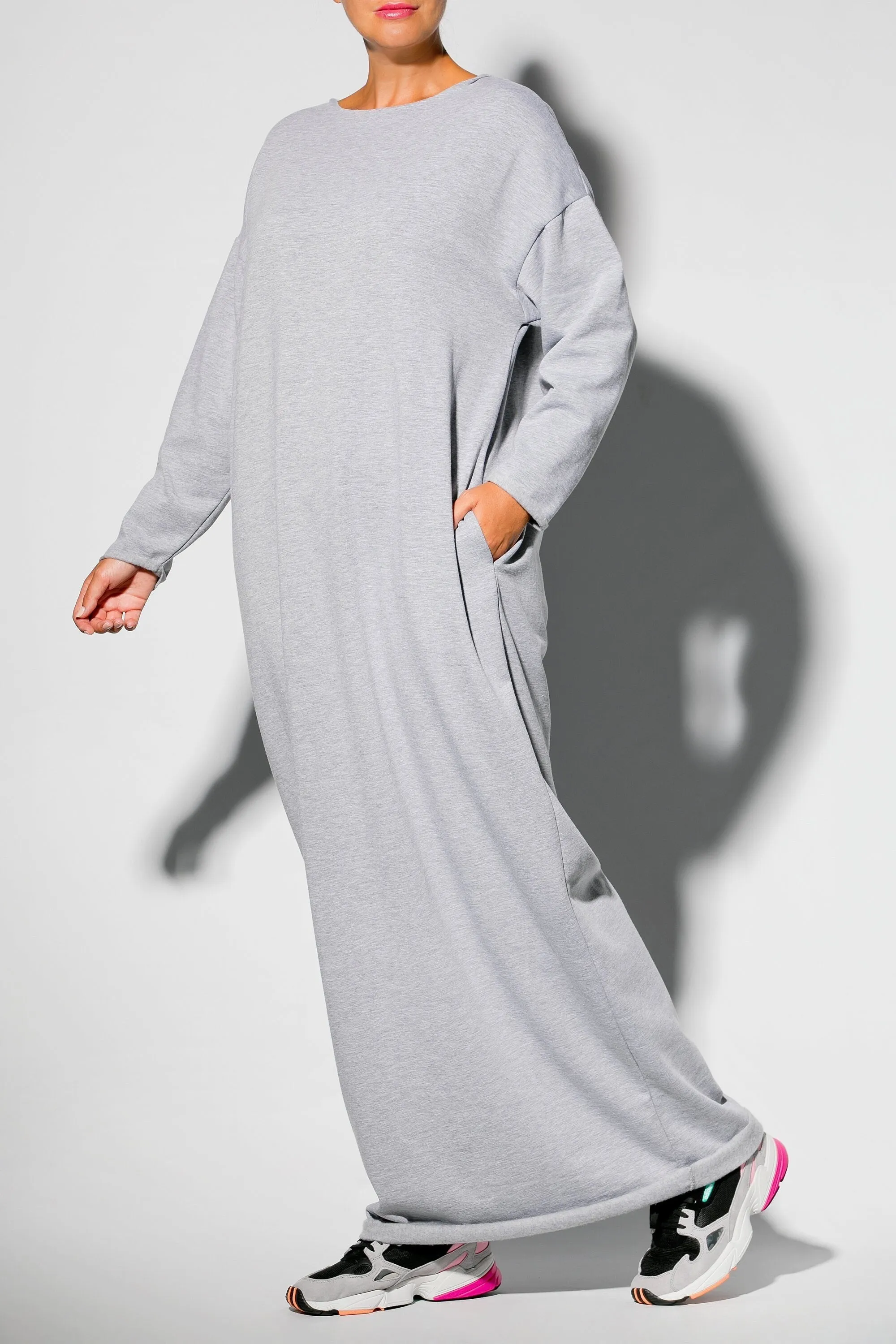 Loungewear Dress, Loungewear Robe, Cozy Dress, Grey Long Casual Dress